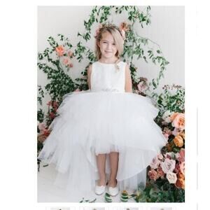 Lace Ball Gown Flower Girl Dresses Weddings First Communion Girls tip top kids